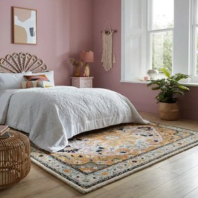 Żółty dywan wełniany 230x160 cm Dahlia – Flair Rugs