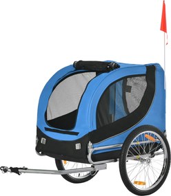 PawHut przyczepka rowerowa dla psa jazda rowerem z psem przyczepa kolor niebieski + czarny