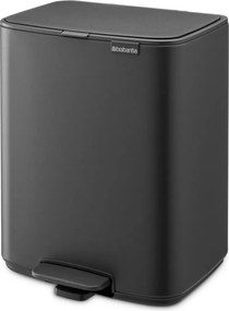 Ciemnoszary stalowy kosz na śmieci z pedałem 12 l Bo – Brabantia