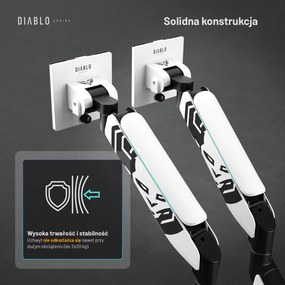 Uchwyt regulowany na 2 monitory 35 cali RGB Diablo X-Arm Dual, biało-czarny