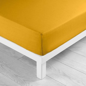 Żółte bawełniane prześcieradło z gumką 180x200 cm Lina – douceur d'intérieur