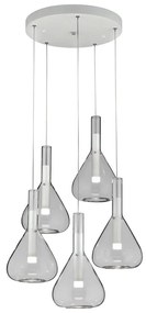 Biała lampa wisząca LED ze szklanym kloszem ø 55 cm Cipera – CINQUE