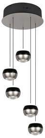 Czarna/w kolorze srebra lampa wisząca LED ø 30 cm Orbit – Trio Select