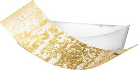 Camilla - Złota lampa sufitowa 2XE27 max 2X70W IP20 - Nowoczesna lampa ścienna ze srebrnym szklanym kloszem i białą ramką 63,5x39cm