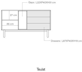 Ciemnoszara niska komoda 137x76 cm Corvo – Teulat