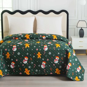 Zestaw prezentowy do sypialni SNOWMAN AND GINGERBREAD, zielony