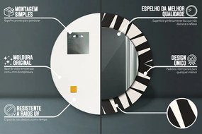 Abstrakcja geometria Lustro dekoracyjne okrągłe