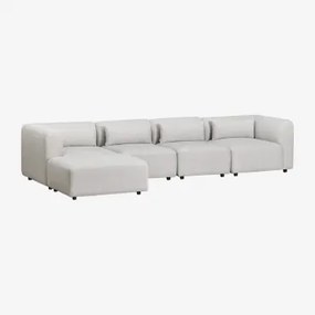 4-częściowa Sofa Modułowa Z Pufą Fogler Tkaniny Jasnoszary - Sklum