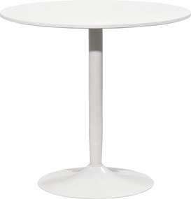 HOMCOM Stół Jadalny dla 2 Osób, Okrągły Blat Ø80 cm, MDF i Stal, Antypoślizgowy, Biały, 75H cm