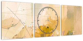 Obraz - Abstrakcja, obraz olejny (z zegarem) (90x30 cm)