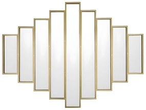 Symetryczne, metalowe lustro Art DecoGALICE - Dł. 90 x Wys. 120 cm - Złote