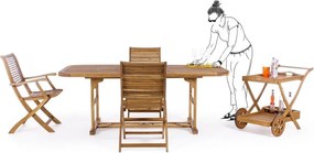 Drewniane krzesło ogrodowe w naturalnym kolorze Noemi – Bizzotto