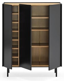 Czarna wysoka komoda w dekorze dębu 95x120 cm Arista – Teulat