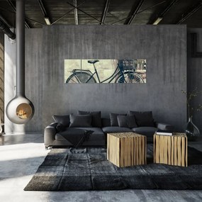 Obraz - Vintage rower z kwiatami (170x50 cm)