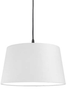 Nowoczesna lampa wisząca czarna klosz biały 45cm - Pendel