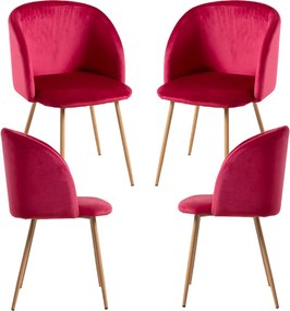 Zestaw 4 Krzese Velt Aksamitne
