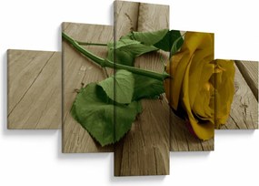 Obraz - Żółte róże w stylu vintage (125x70 cm)