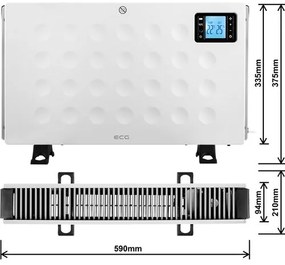 ECG TK 2080 DR White konwektor gorącego powietrza