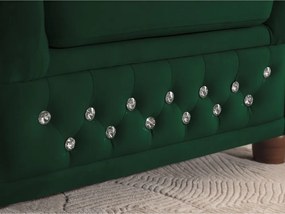 Zielony aksamitny rozkładany narożnik (lewostronny/w kształcie litery L) York Blik – Ropez