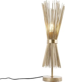 Rustykalna lampa stołowa mosiądz - Broom