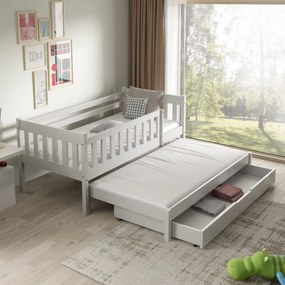 Łóżko dziecięce STELLA 80x160 cm Podwójne łóżko z szufladą Solidne i bezpieczne Białe