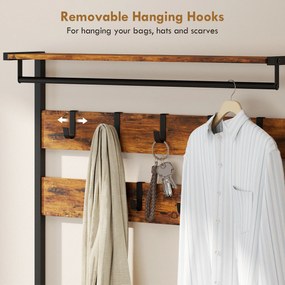 HOMCOM garderobenständer standgarderobe garderobenbank kleiderständer kompaktgarderobe dielengarderobe | Aosom PL