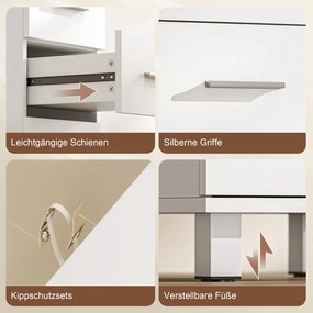 HOMCOM Szafka łazienkowa Wąska szafka z 5 szufladami do łazienki 30 x 30 x 95 cm Biały | Aosom PL