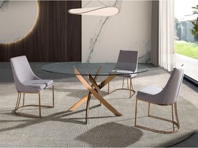 Okrągły stół z hartowanego szkła i różowej stali 1169-Ø110 ANGEL CERDA