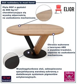 Okrągły rozkładany stół do salonu  W6-G15