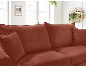 Ceglasta sztruksowa rozkładana sofa 225 cm Augustin – Bobochic Paris