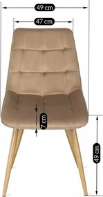 Zestaw Stół Prostokątny Rozkładany SKUBI 120-160 cm Dąb Artisan i 4 Krzesła Tapicerowane RODRI Beżowe