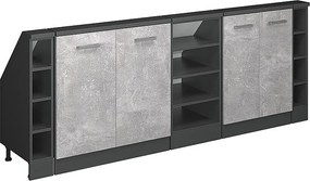 Szafka kuchenna na dach skośny beton 210x46x81.6 r-line