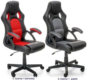 Fotel obrotowy gamingowy czarny + popiel M1-N65