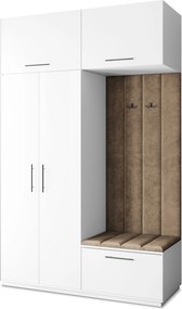 Masseno Garderoba REMA 150/240/60 cm Nowoczesna Szafa do Przedpokoju Biała, MONOLITH 09 (Beżowy)