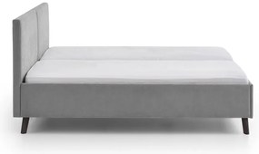 Szare tapicerowane łóżko dwuosobowe ze stelażem 160x200 cm Piano – Meise Möbel
