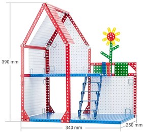 Merkur 48001 - Domek dla lalek, 34 x 39 x 25 cm,354 elementów
