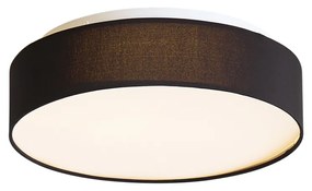 Inteligentna lampa sufitowa czarna 35 cm z LED i pilotem - Flat Drum Nowoczesny Oswietlenie wewnetrzne