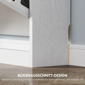 HOMCOM Szafka na buty z 3 składanymi szufladami, na do 12 par butów, Płyta wiórowa, 80 x 17 x 108 cm, Biały