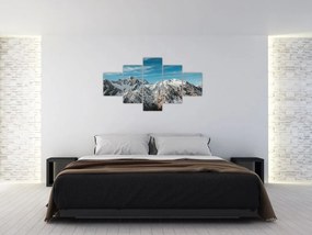 Obraz ośnieżonych szczytów, Fiordland (125x70 cm)