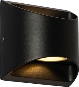 Nowoczesna lampa ścienna zewnętrzna czarna z LED 2-światła IP54 - Mal
