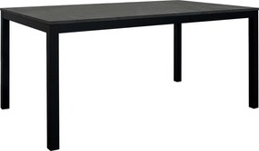 Stół drewniany, wykończony stalą i metalem w kolorze antracytowym, rozkładany 140x80 - TROPEA