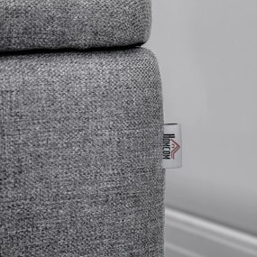 HOMCOM Ławka, Skrzynia, Ławka Tapicerowana, Lniana, do 150kg, 101x38,5x44,5 cm, Szara