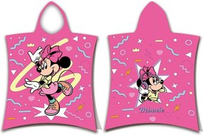 Różowe bawełniane ponczo dziecięce w rozmiarze 3-8 lat Minnie "Sparkle" – Jerry Fabrics