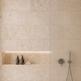 Massi Trawertyn Beige Classic Mix płytka 60 x 31,2 x 1,2 cm szczotkowana