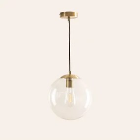 Lampa Sufitowa Wisząca Z Metalu Z Kulą Ze Szkła Boyi Złoto - Sklum