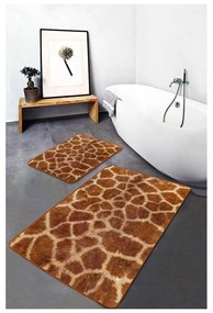 Brązowe aksamitne dywaniki łazienkowe zestaw 2 szt. 60x100 cm – Mila Home