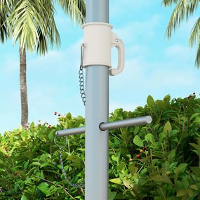 Outsunny Parasol Plażowy Ø178 cm UV40+ Wiatroodporny Stabilny Regulowany z Nachyleniem Wentylacją Torbą Wielokolorowy | Aosom PL