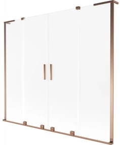 Mexen Velar L Duo parawan nawannowy 2-skrzydłowy rozsuwany 200 x 150 cm, szron, różowe złoto - 896-200-003-32-60