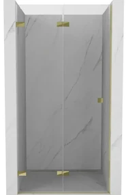 Mexen Lunar-F drzwi prysznicowe składane lewe 75 cm, transparent, złote - 836-075-000-50-00-L
