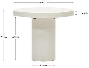 Okrągły betonowy stół ogrodowy ø 90 cm Aiguablava – Kave Home